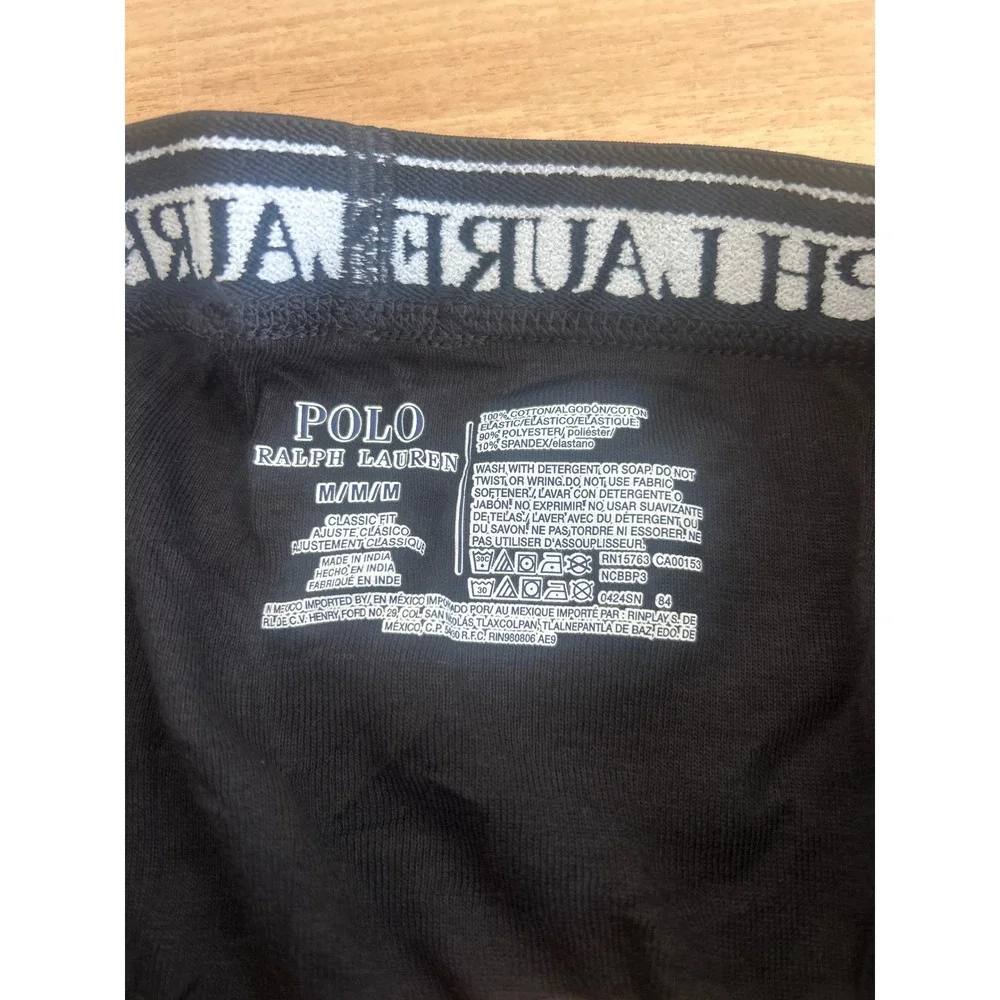 Polo Ralph Lauren Mens Classic Fit Boxer Briefs Black Red Pony Logo Size Medium